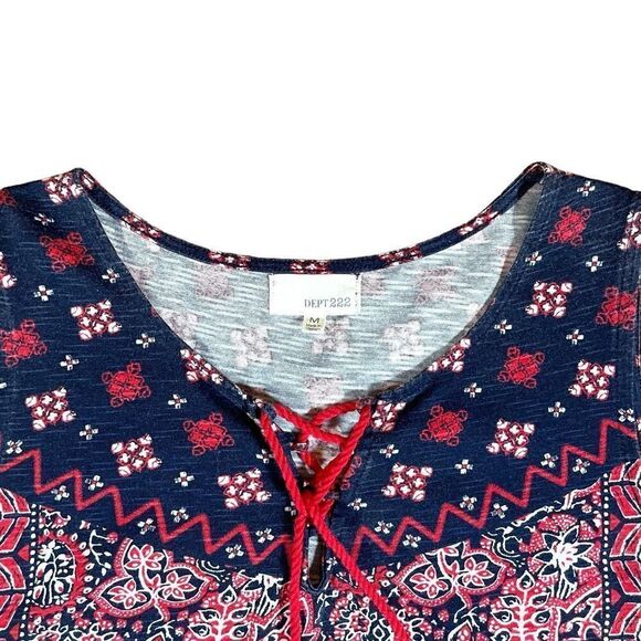 Dept 222 Paisley Bohemian Tassel Tank Sz M - Picture 5 of 12